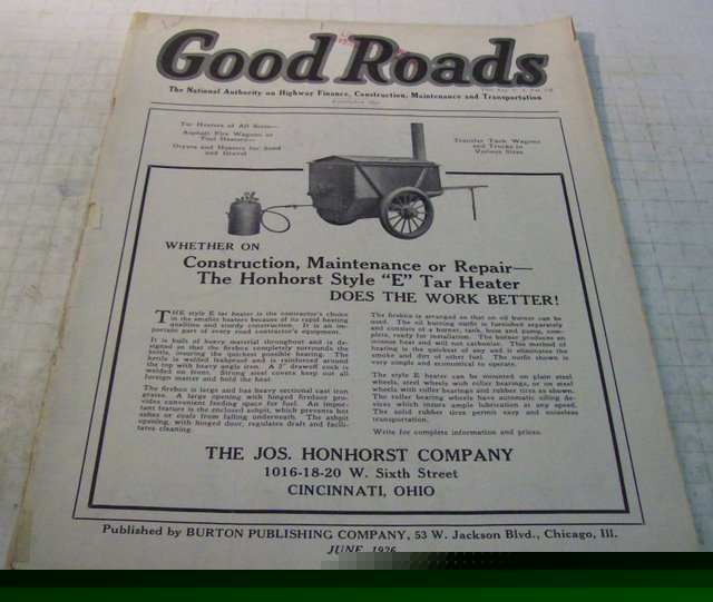 Good roads 1926 construction magazine vol.69 no.6
