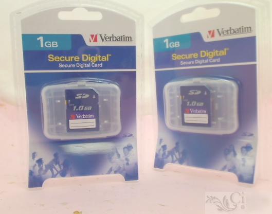 Verbatim 1 gb secure digital memory card nip qty 2