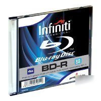 5 infiniti blu-ray 25GB 4X disks bd-r printables case