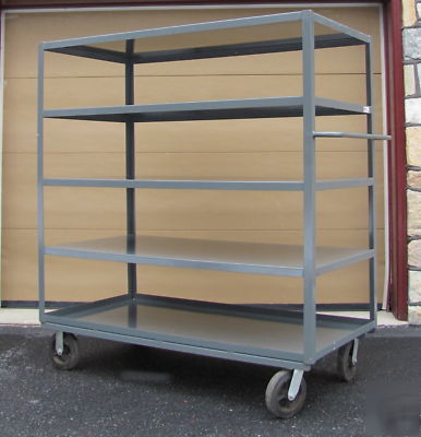 Akro-mils heavy duty industrl multi-shelf rolling cart