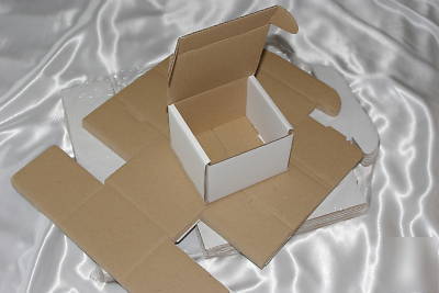 16 white mailing boxes / cartons 4 x 4 x 3'' 
