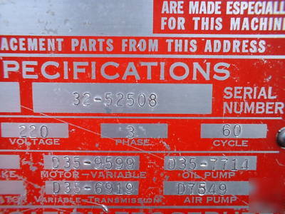 Doall mp-20 vertical band saw power feed & blade welder