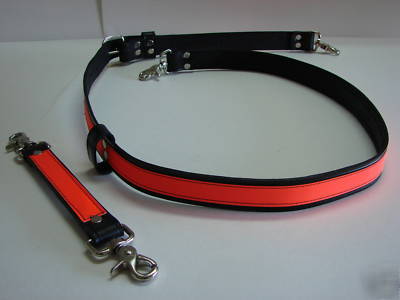 Firefighter leather radio & anti sway strap sav-a-jake