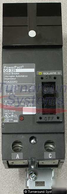 New square d QGA222252 circuit breaker, 225 amp, 