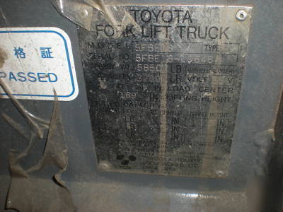 Toyota electric forklift 5FBE18 3 wheel