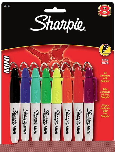 8 sharpie mini fine point permanent markers w-cap clip