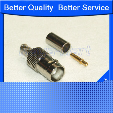 Bnc female crimp connector for RG58 RG142 RG400 LMR195
