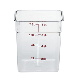 Container square cl 8 qt clear cambro 8SFSCW135 