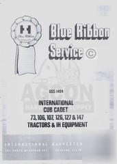 Ih cub cadet 73 106 107 126 127 & 147 service manual