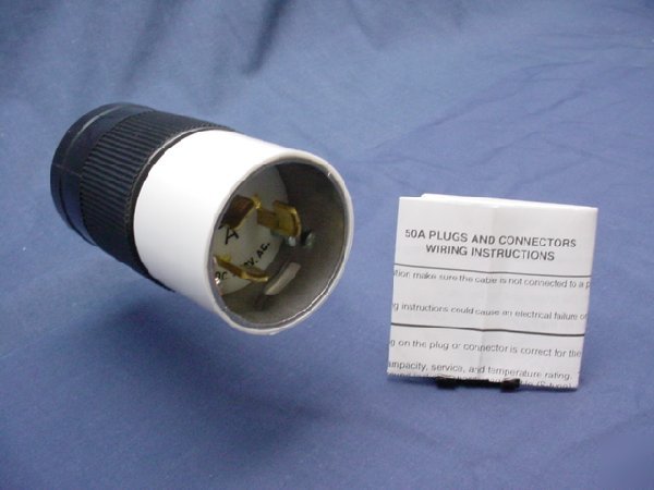 Leviton non-nema locking plug 50A 250VDC 600VAC