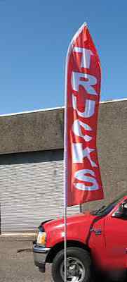 15 feet tall trucks feather swooper flag w/pole 