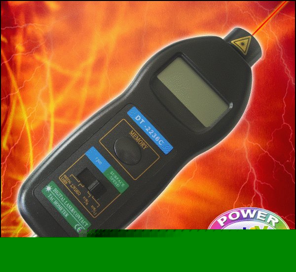 Dual lcd digital laser / contact tachometer speed motor