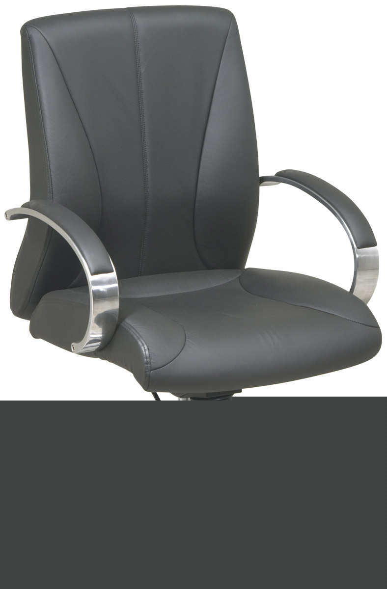 Executive manager leather office chair - chrome finish