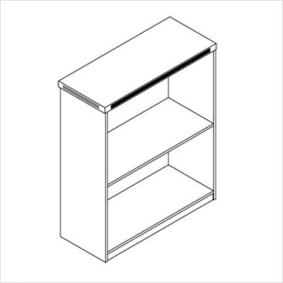 Mayline aberdeen 2-shelf bookcase cherry/graphite