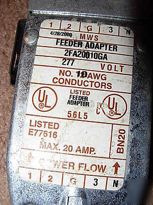 New feeder adapter 2FA200 10GA no 10 awg conductors 