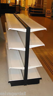 White 4' t x 4' w lozier gondola store shelving used
