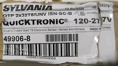 Sylvania 49906 ballast QTP2X32T8/unv isn-sc-b 10 pack