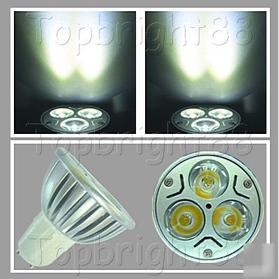 1Â pc 3X1W GU10 spotlight white led bulb 110/230V ac 30Â°