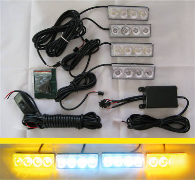 4 x 4 led hi power warning strobe light