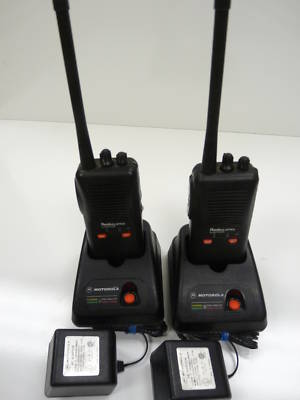 2 motorola SP50 vhf 6 ch radio w/ charger-battery