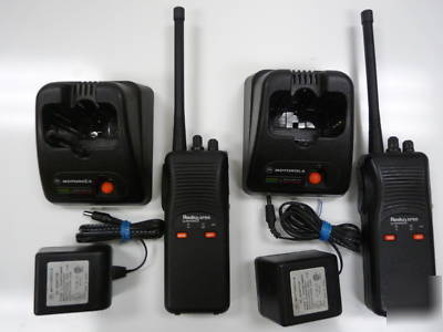 2 motorola SP50 vhf 6 ch radio w/ charger-battery