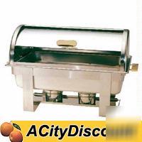2EA crestware full size 17.5 quart roll top s/s chafers