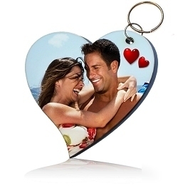 50 thank you wedding key chains, bride & groom photo