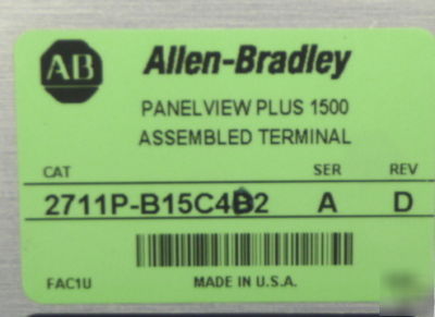 Mint allen bradley 2711P-B15C4D2 /a 2711PB15C4D2