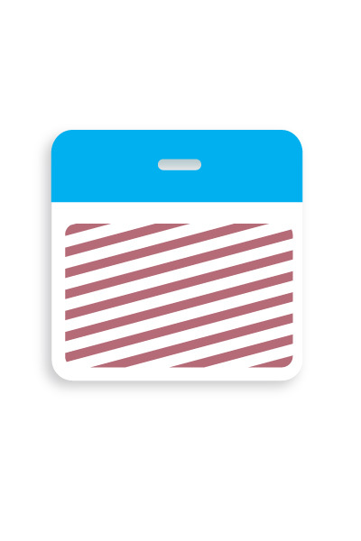 Thermal-printable light blue timebadge backpart 05906