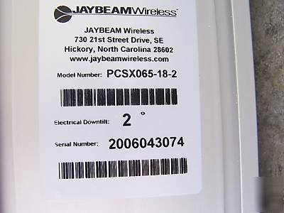 Amphenol jay beam wireless cell antenna PCSX065-18-2