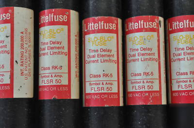 Lot of 26 fuses;littelfuse slo-blo fuse; FLSR50, FLSR20
