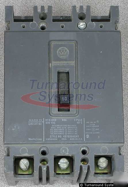 New cutler-hammer HFB3060L circuit breaker, 60 amp, 