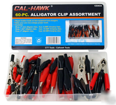 60 pc. electrical alligator clip clamp assortment set