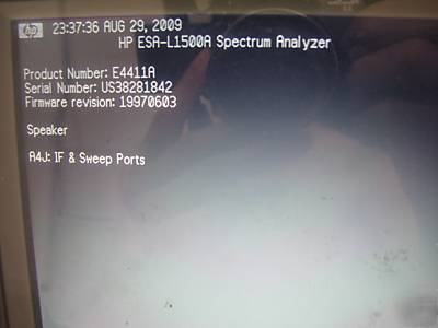 Agilent esa-L1500A/E4411A spectrum analyzer - working