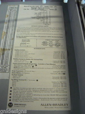 Allen bradley 509-aod size 0 start-stop motor starter 