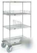 Chrome dolly truck w/ 4 shelves - 24IN x 60IN x 63IN