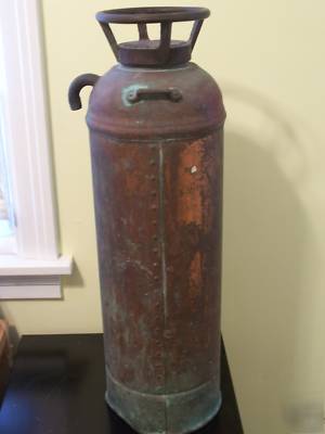 Vintage buffalo,ny copper&brass fire extinguisher empty
