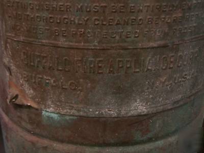 Vintage buffalo,ny copper&brass fire extinguisher empty