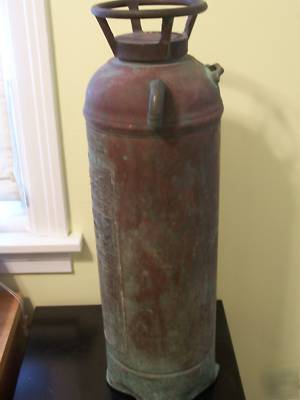 Vintage buffalo,ny copper&brass fire extinguisher empty