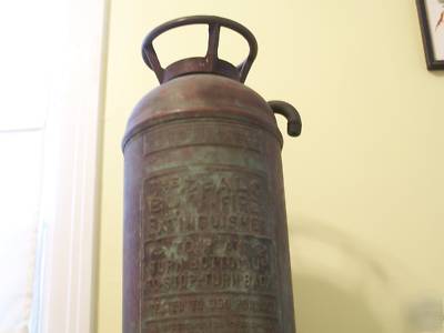 Vintage buffalo,ny copper&brass fire extinguisher empty