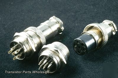 Pkg 3, 6 pin microphone connector plug for ham radio