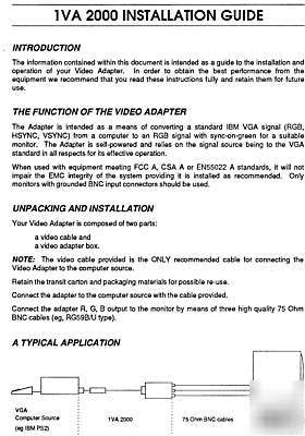 Video adapter (vga to rgb w/sync-on-green)