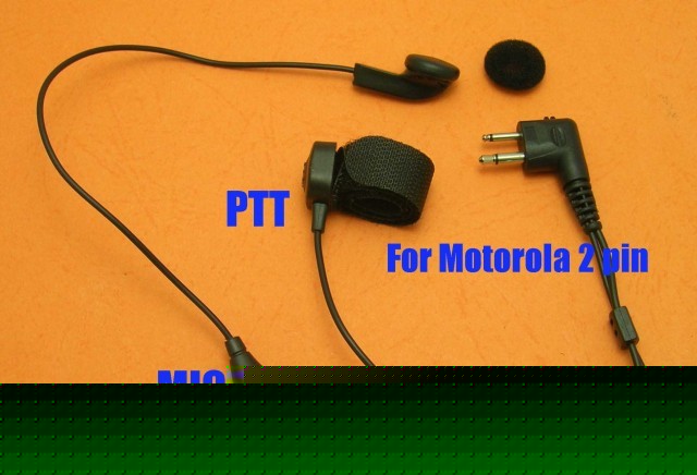Finger ptt earphone 4 motorola radio 2 pin earpiece 121