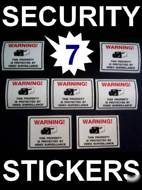 7 home spy security camera cctv burglar warning decals