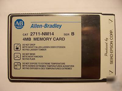 Allen bradley 2711-NM14 ( series b ) 4MB pcmcia card