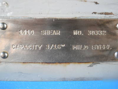 Cincinnati 1410 power shear auto backgage...no .