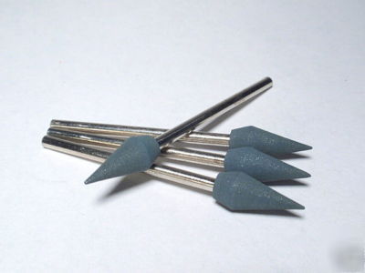 Mounted rubber polishing point (463) flame- fine grit