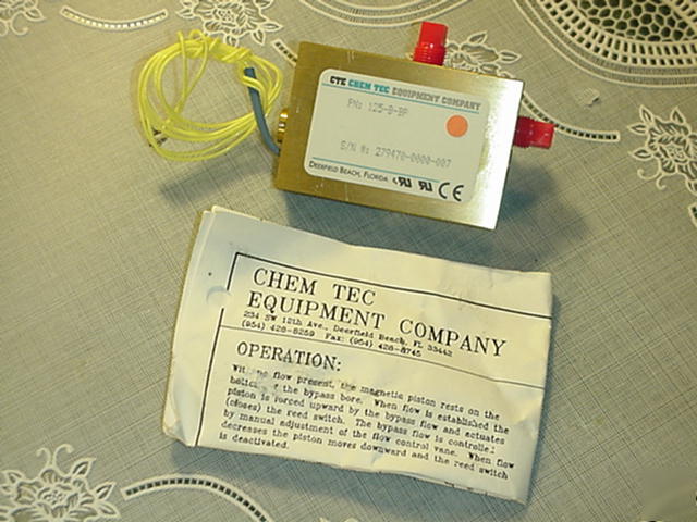 New cye chem tec 125-b-bp adjustable flow monitor 