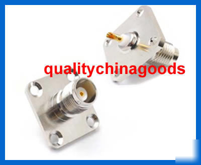 Tnc female panel mount 4-hole connector wide flange