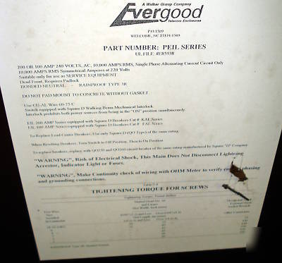 Transfer switch 100 amp evergood manual generator, used